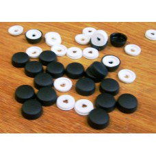 Screw Caps and Washers 10mm Black pack of 20